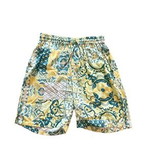 NWT Men 32 Native Youth Yellow Printed Athletic Shorts Lightweight Drawstring